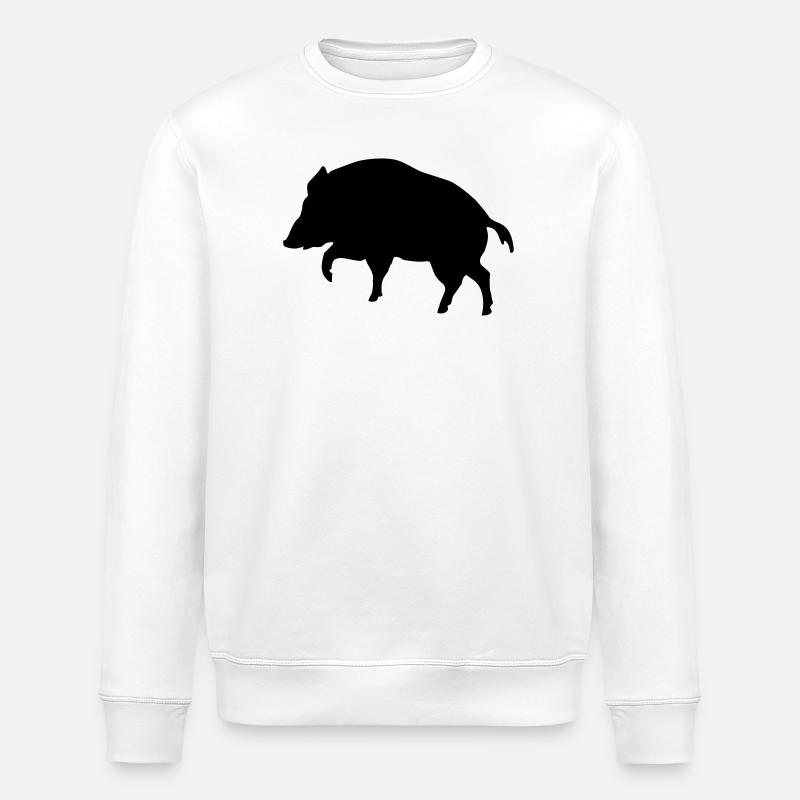 wildschwein tier jäger - Stanley/Stella Unisex Bio-Sweatshirt ROLLER - Weiß