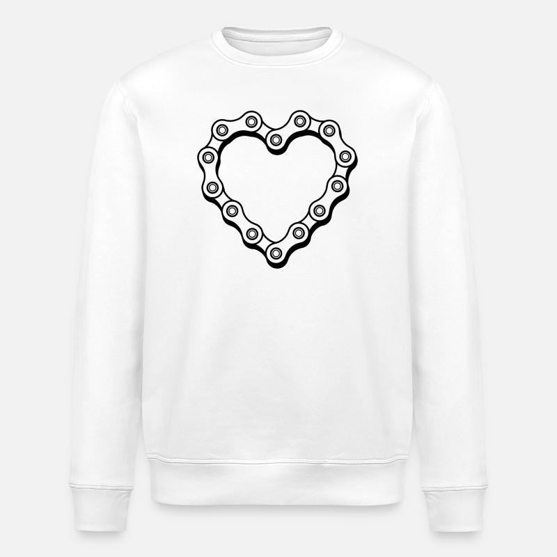 Fahrradkette Herz Rennrad Radfahrer - Stanley/Stella Unisex Bio-Sweatshirt ROLLER - Weiß