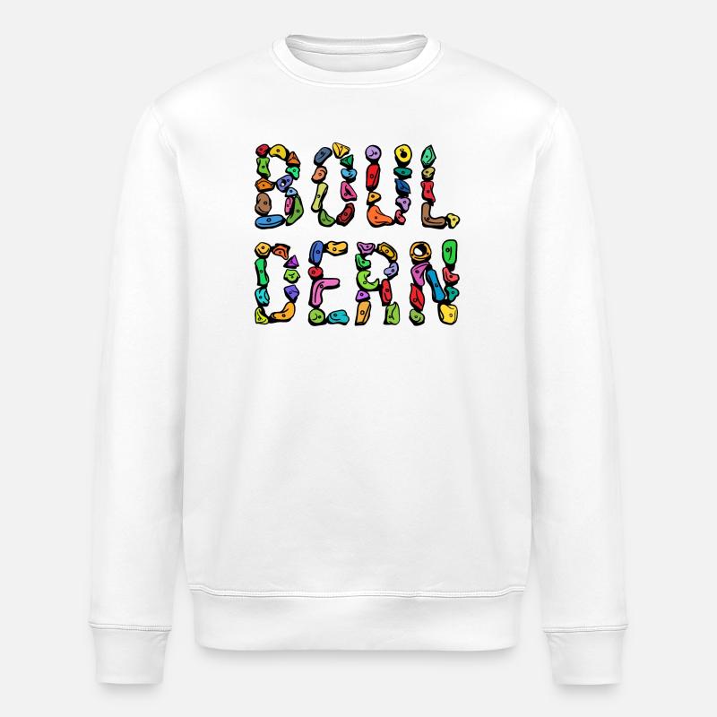 Bouldern Boulder Klettern Schrift Bergsteigen - Stanley/Stella Unisex Bio-Sweatshirt ROLLER - Weiß