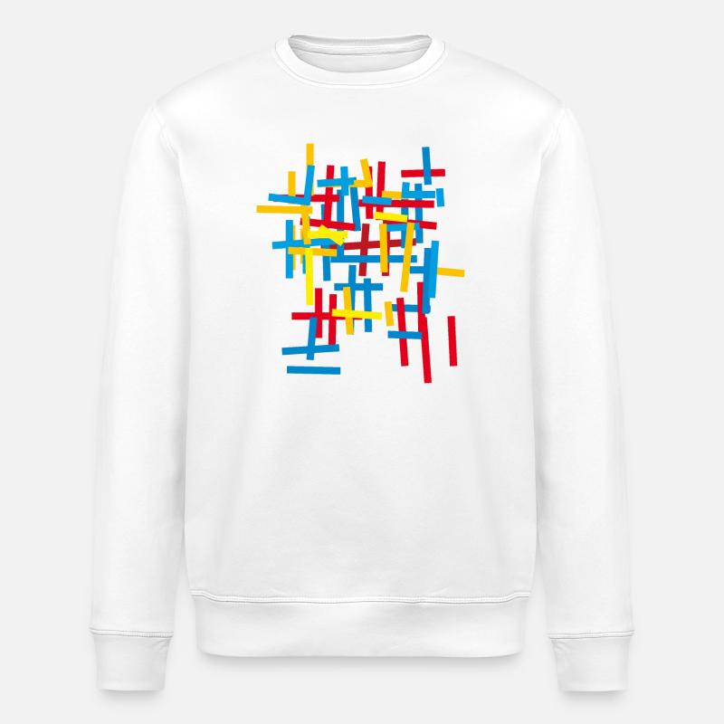 Abstrakt - Muster / Bauhaus  - Stanley/Stella Unisex Bio-Sweatshirt ROLLER - Weiß