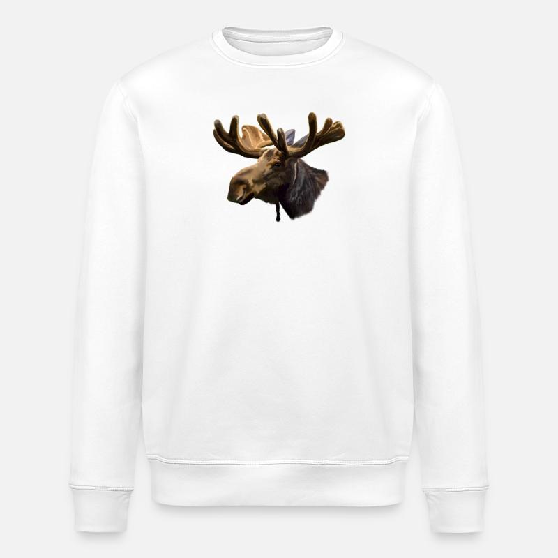 Elch - Stanley/Stella Unisex Bio-Sweatshirt ROLLER - Weiß