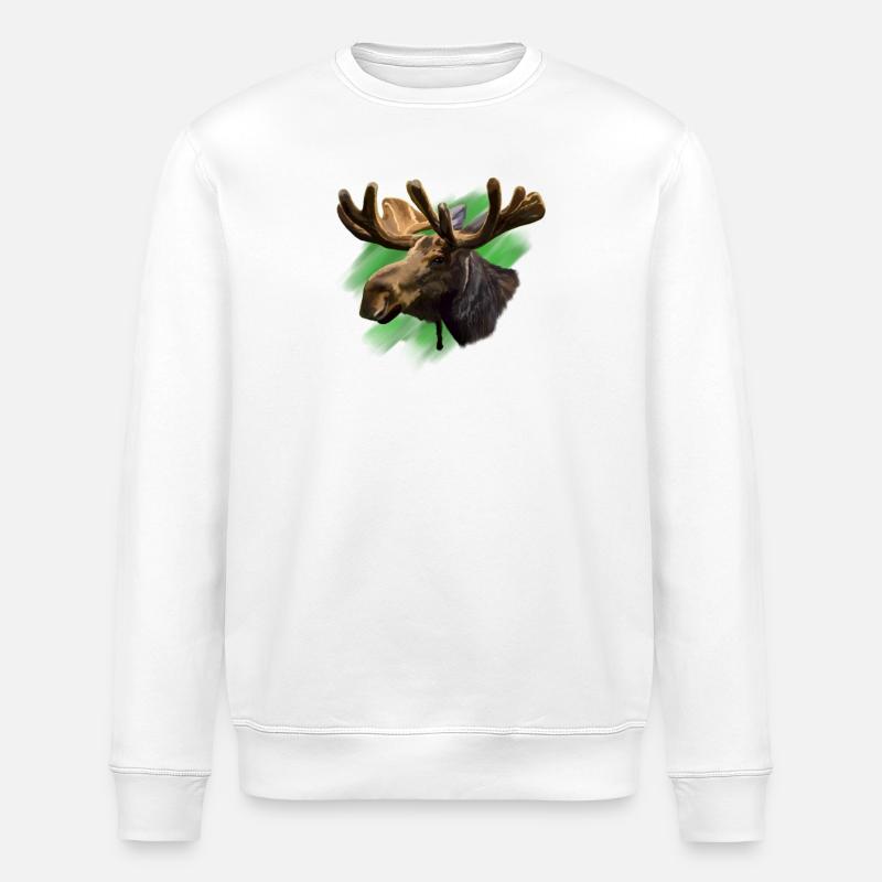 moose - Stanley/Stella ROLLER Unisex Organic Sweatshirt - white