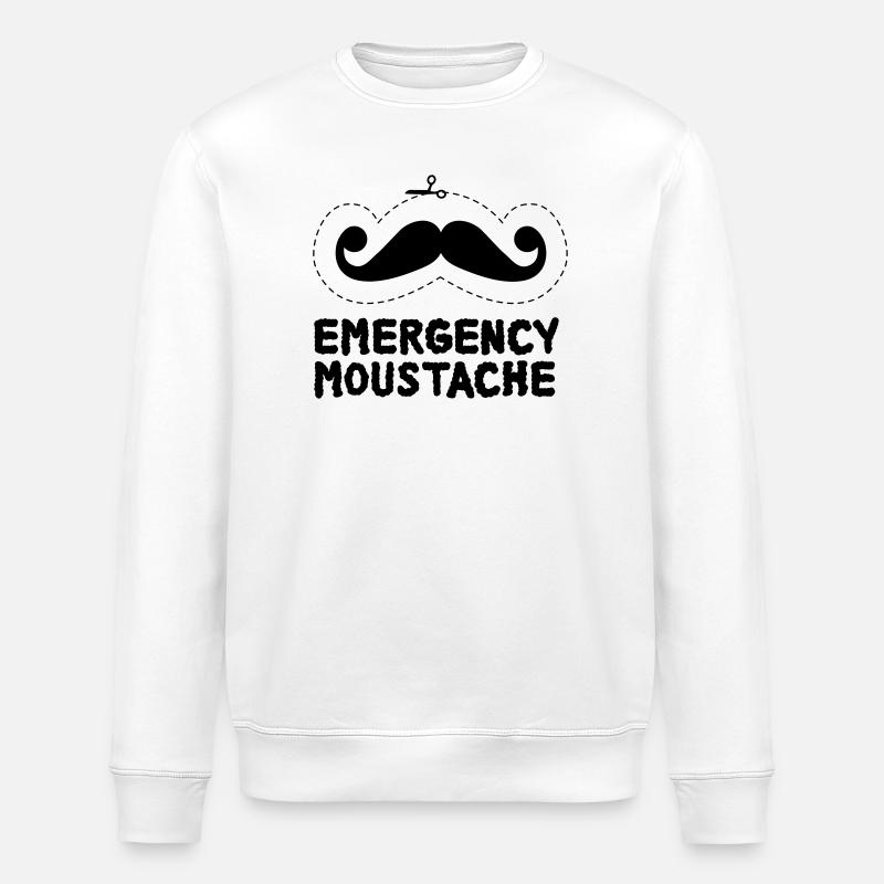 Schnurrbart - Stanley/Stella Unisex Bio-Sweatshirt ROLLER - Weiß