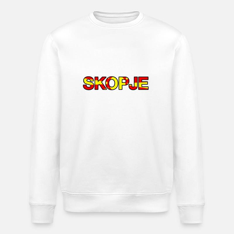 Motif du drapeau de Skopje - Sweat bio ROLLER Stanley/Stella Unisexe - blanc