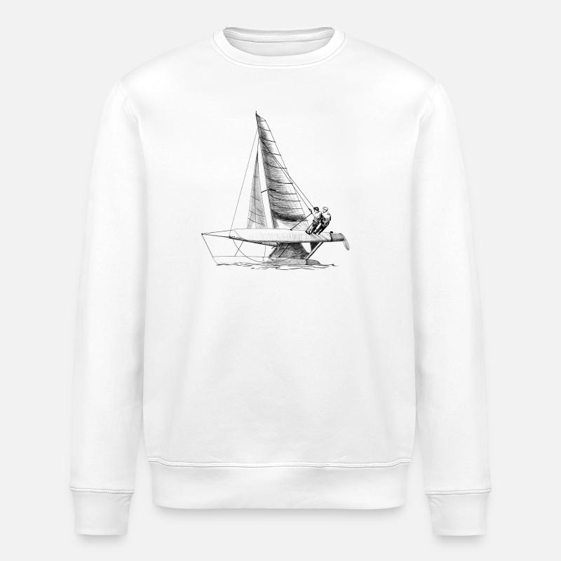 catamaran - Stanley/Stella ROLLER Unisex Organic Sweatshirt - white
