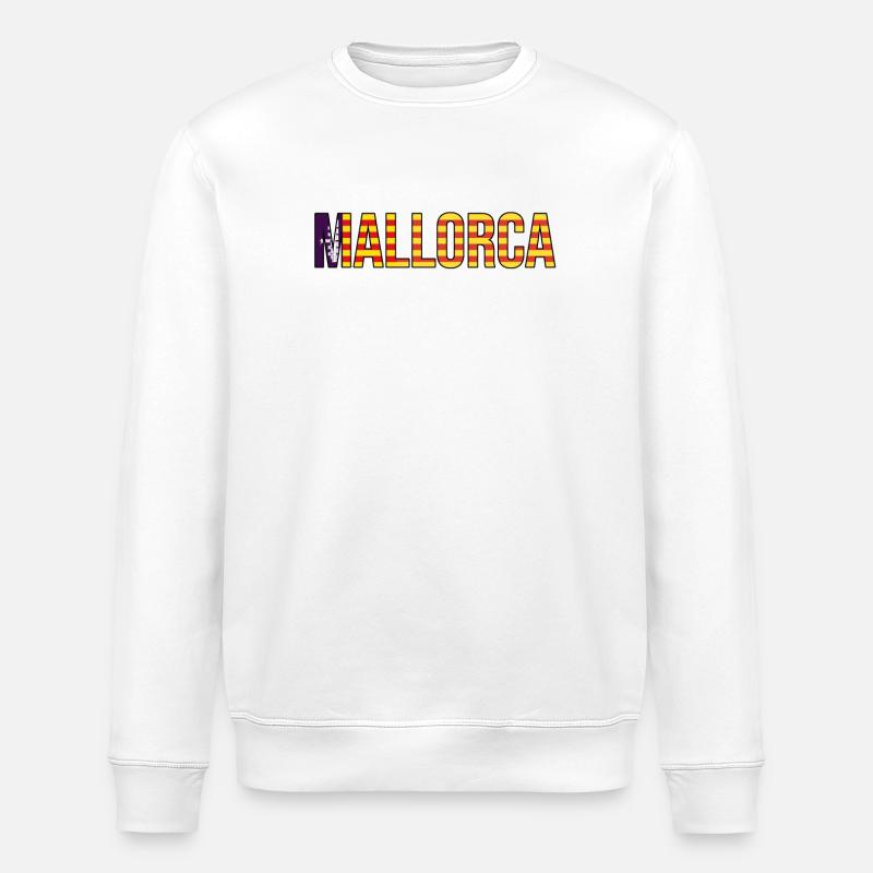 Mallorca Stripe Lettering - Stanley/Stella ROLLER Unisex Organic Sweatshirt - white