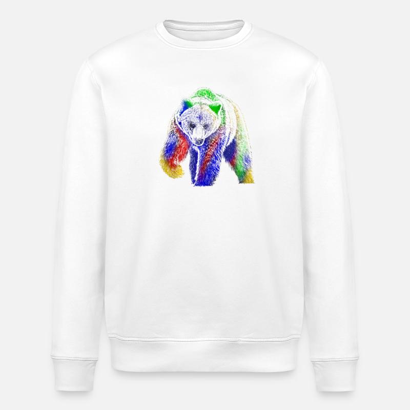 Bear - Stanley/Stella ROLLER Unisex Organic Sweatshirt - white