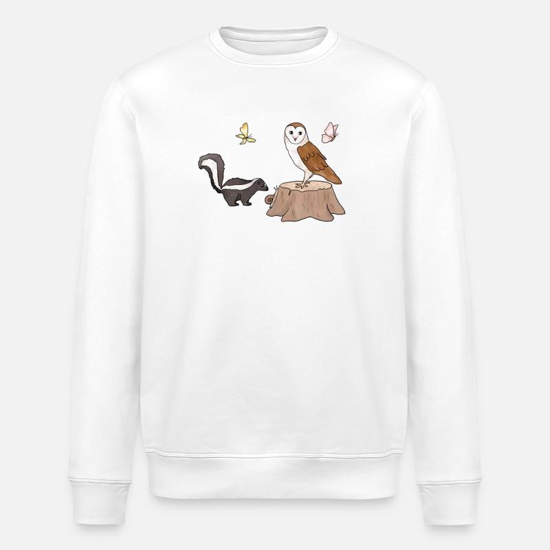 Skunk und Eule.png - Stanley/Stella Unisex Bio-Sweatshirt ROLLER - Weiß