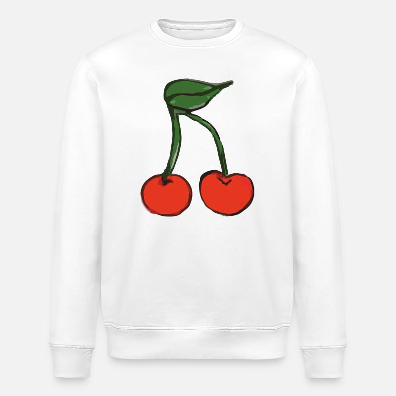 kirsche cherry - Stanley/Stella Unisex Bio-Sweatshirt ROLLER - Weiß