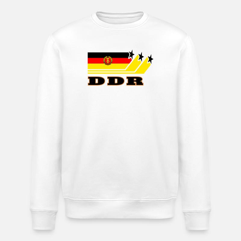 DDR Flaggen Design / Geschenk - Stanley/Stella Unisex Bio-Sweatshirt ROLLER - Weiß