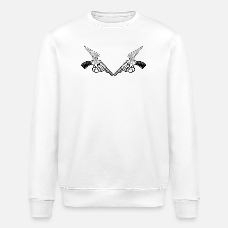 Graphismes des ailes à double tourelle - Sweat bio ROLLER Stanley/Stella Unisexe - blanc