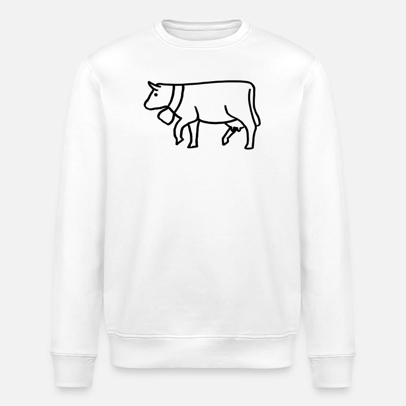Kuh gezeichnet mit Glocke - Stanley/Stella Unisex Bio-Sweatshirt ROLLER - Weiß