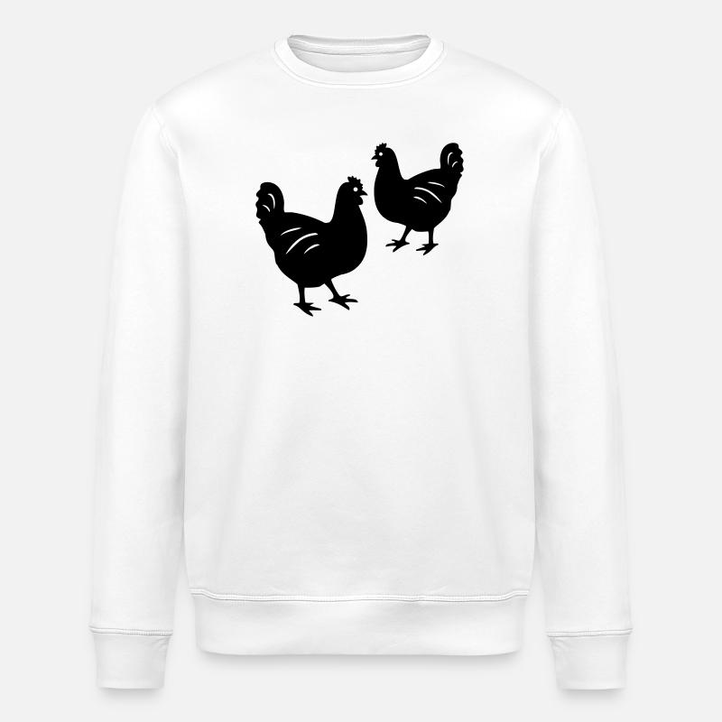 Poulets - Sweat bio ROLLER Stanley/Stella Unisexe - blanc