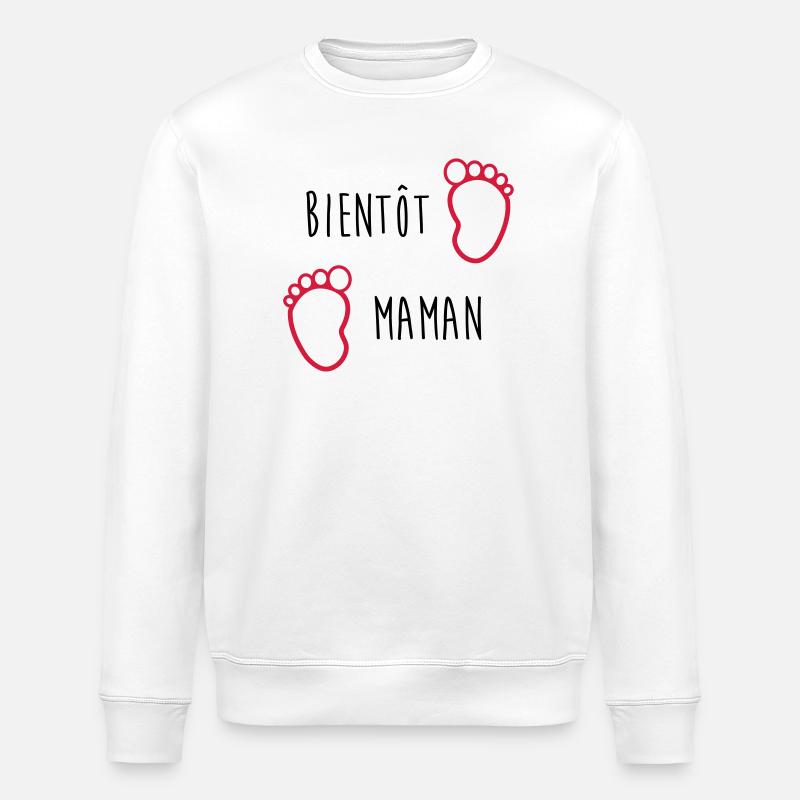 Bientôt Maman / Bébé / Naissance / Enceinte / Baby - Sweat bio ROLLER Stanley/Stella Unisexe - blanc
