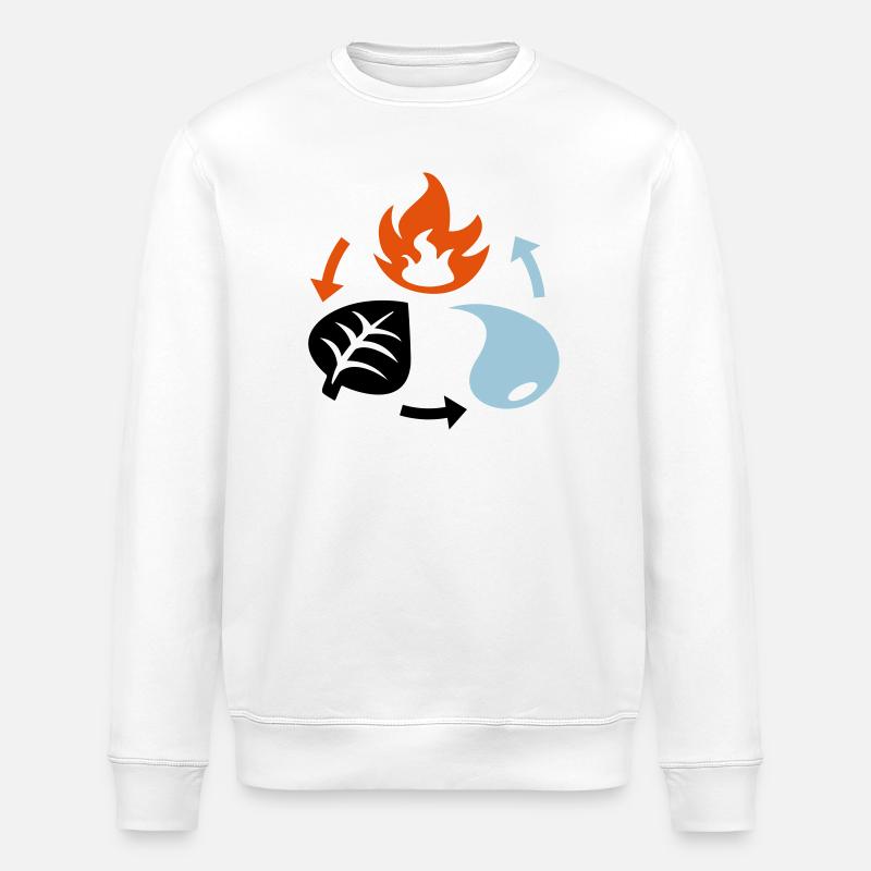 Fire, Water, Plant Elements - Stanley/Stella ROLLER Unisex Organic Sweatshirt - white