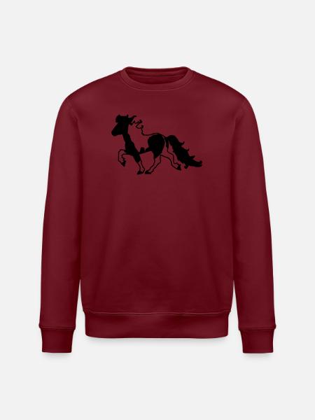 Islandpferd Schecke verspielt - Stanley/Stella Unisex Bio-Sweatshirt ROLLER - Weiß