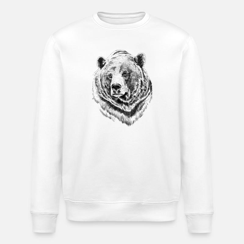 bear - Stanley/Stella ROLLER Unisex Organic Sweatshirt - white