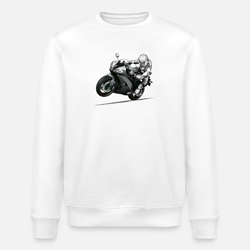 motorcycle - Stanley/Stella ROLLER Unisex Organic Sweatshirt - white