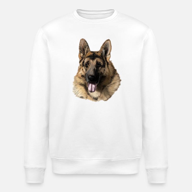 German shepherd - Stanley/Stella ROLLER Unisex Organic Sweatshirt - white