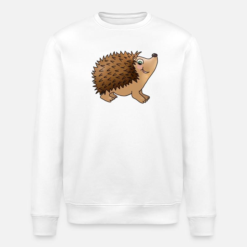 Friendly hedgehog - Stanley/Stella ROLLER Unisex Organic Sweatshirt - white
