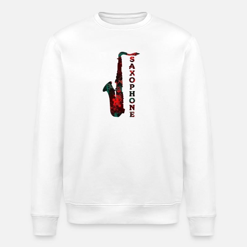 Saxophone Design / Musikinstrument - Stanley/Stella Unisex Bio-Sweatshirt ROLLER - Weiß