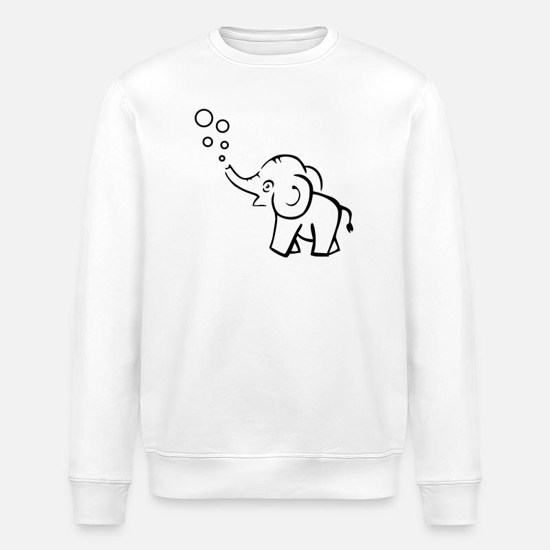 éléphant - Sweat bio ROLLER Stanley/Stella Unisexe - blanc