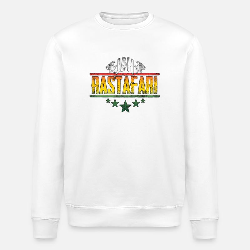 Conception d’affirmation rastafari de Jah - Sweat bio ROLLER Stanley/Stella Unisexe - blanc