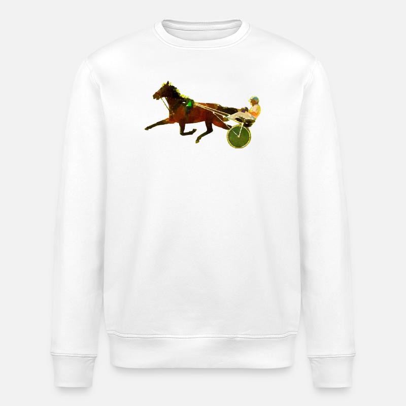 trabrennen pferderennen - Stanley/Stella Unisex Bio-Sweatshirt ROLLER - Weiß