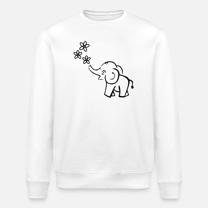 elephant - Stanley/Stella ROLLER Unisex Organic Sweatshirt - white