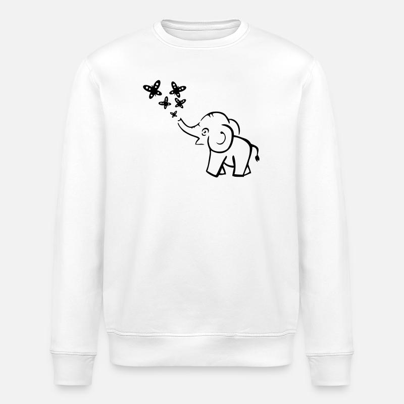 elefant lustig - Stanley/Stella Unisex Bio-Sweatshirt ROLLER - Weiß