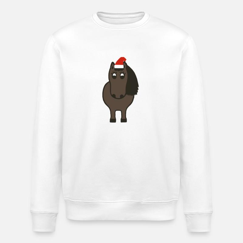 Pony Weihnachten - Stanley/Stella Unisex Bio-Sweatshirt ROLLER - Weiß