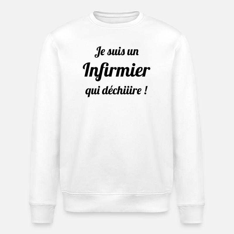 Nurse PKrankenschwester Infirmier Infirmière - Stanley/Stella ROLLER Unisex Organic Sweatshirt - white