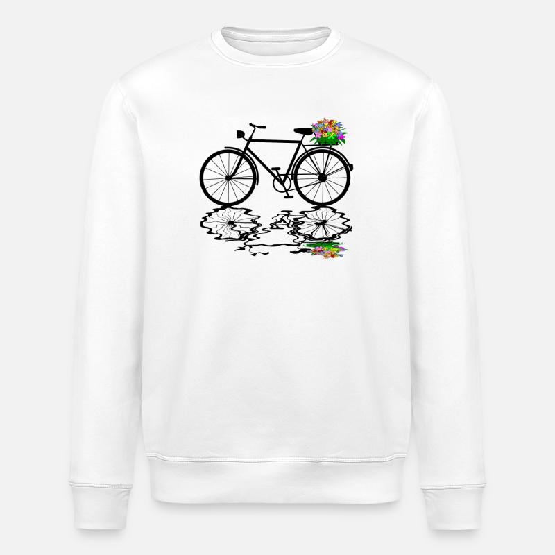 fahrrad blumen radfahrer - Stanley/Stella Unisex Bio-Sweatshirt ROLLER - Weiß