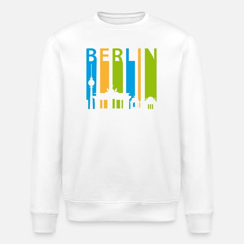 Berlin Schiftzug avec silhouette - Sweat bio ROLLER Stanley/Stella Unisexe - blanc
