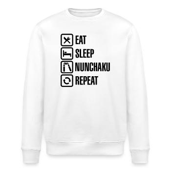 Eat Sleep Nunchaku Repeat - Sweat bio ROLLER Stanley/Stella Unisexe - blanc - Devant - Nik (191cm)