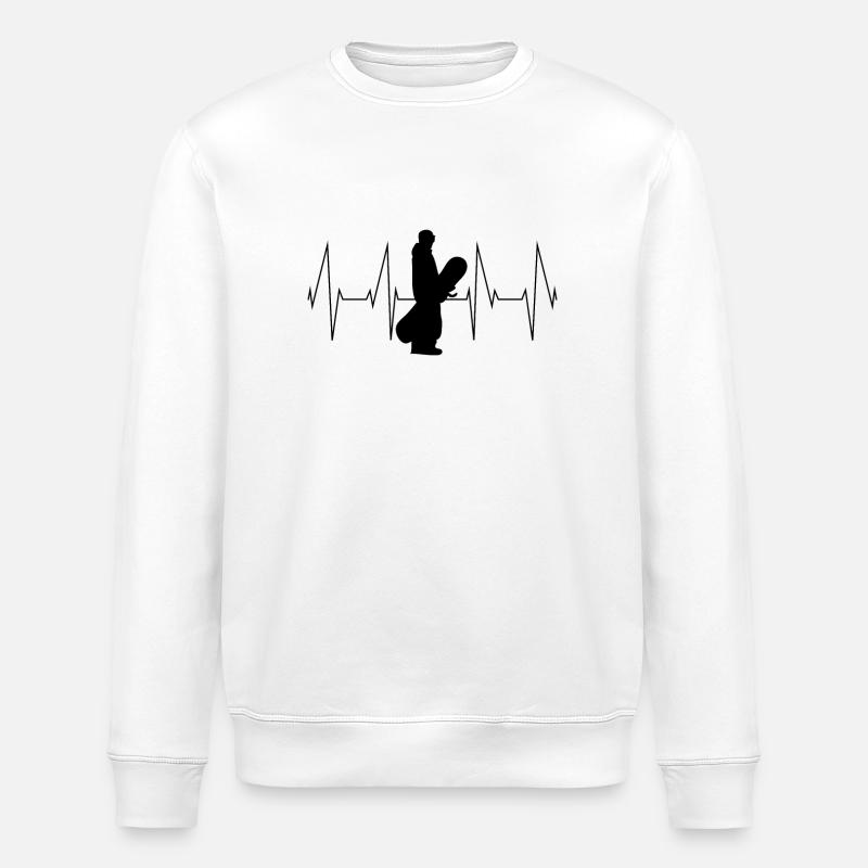 Snowboard Herzschlag - Stanley/Stella Unisex Bio-Sweatshirt ROLLER - Weiß