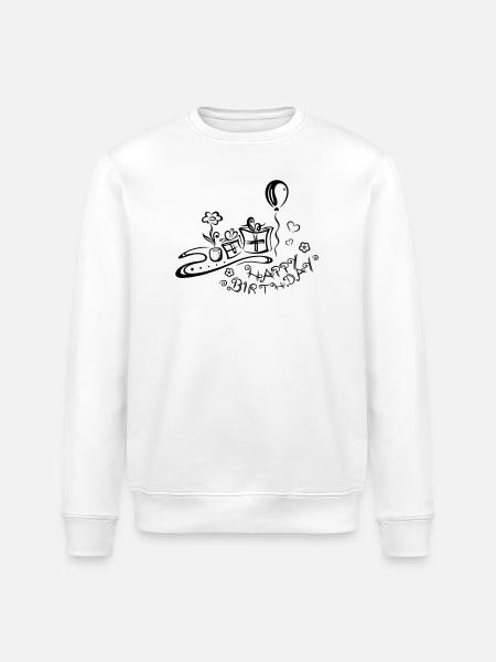 Happy Birthday motif, Congratulations - Stanley/Stella ROLLER Unisex Organic Sweatshirt - white
