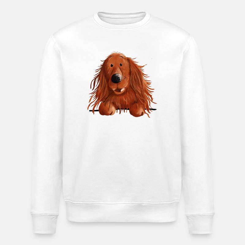 Neugieriger Irish Setter - Stanley/Stella Unisex Bio-Sweatshirt ROLLER - Weiß