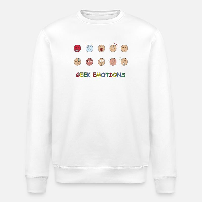 GEEK EMOTIONS - WEISSER TEXT - Stanley/Stella Unisex Bio-Sweatshirt ROLLER - Weiß