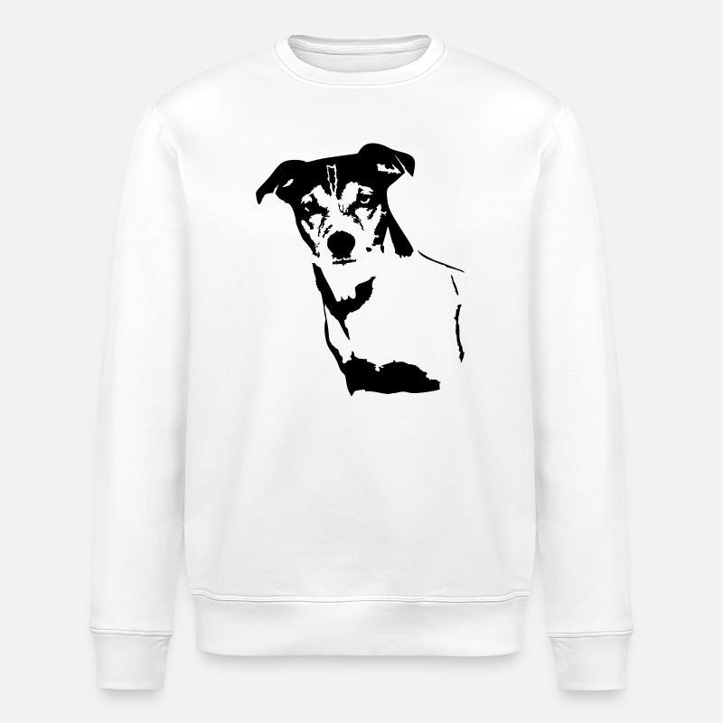 Jack Russell Terrier Kopf - Stanley/Stella Unisex Bio-Sweatshirt ROLLER - Weiß