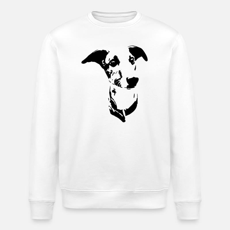 Whippet head - Stanley/Stella ROLLER Unisex Organic Sweatshirt - white