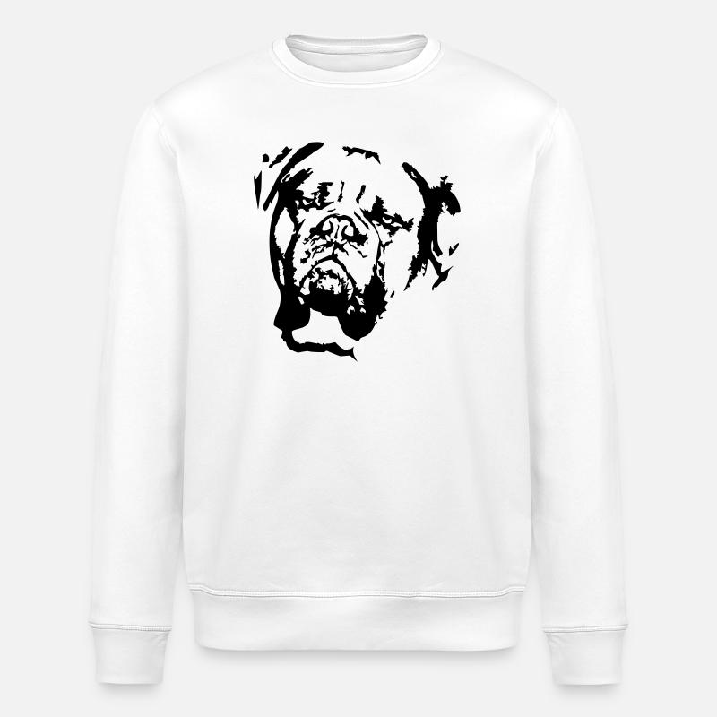 Tête Dogue de Bordeaux - Sweat bio ROLLER Stanley/Stella Unisexe - blanc