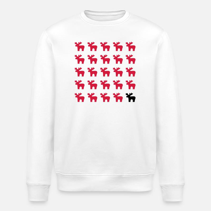 Moose Moose Pattern I Christmas - Stanley/Stella ROLLER Unisex Organic Sweatshirt - white