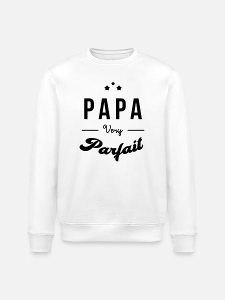 Papa - Fête des Pères - Anniversaire - Bébé - Sweat bio ROLLER Stanley/Stella Unisexe - blanc