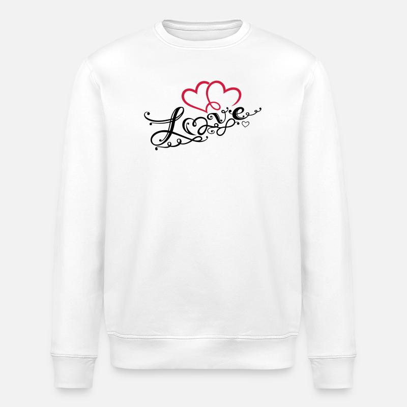Herzen mit Schrift und Unendlichkeitsschleife - Stanley/Stella Unisex Bio-Sweatshirt ROLLER - Weiß