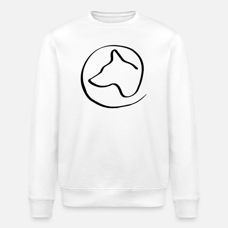Hundekopf im Kreis - Stanley/Stella Unisex Bio-Sweatshirt ROLLER - Weiß
