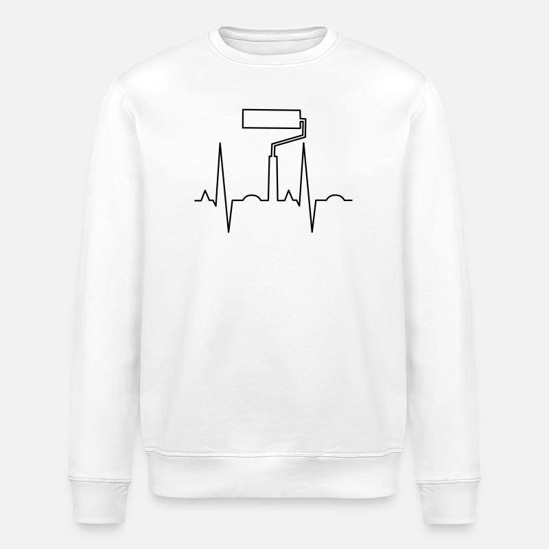 ekg painter - Stanley/Stella ROLLER Unisex Organic Sweatshirt - white