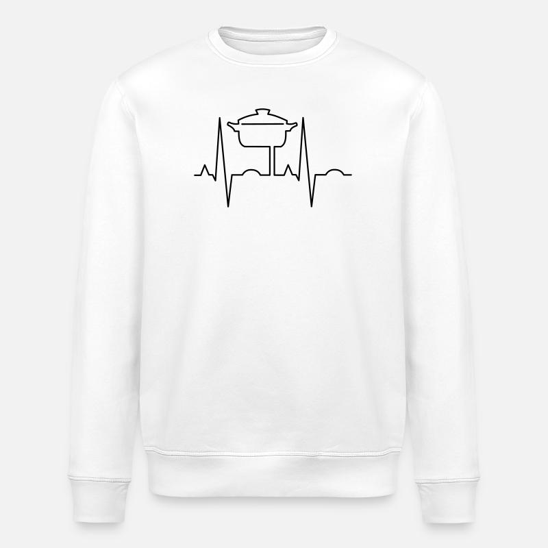 Battement de cœur avec pot - Sweat bio ROLLER Stanley/Stella Unisexe - blanc