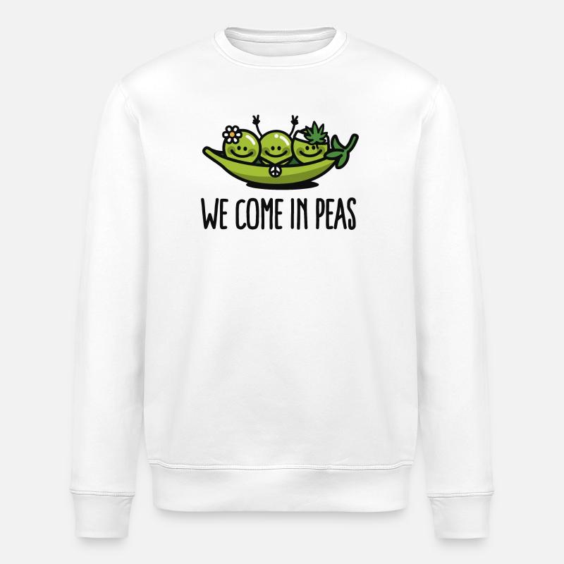 We come in peas / peace - Stanley/Stella ROLLER Unisex Organic Sweatshirt - white