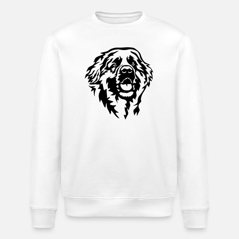Leonberger head - Stanley/Stella ROLLER Unisex Organic Sweatshirt - white